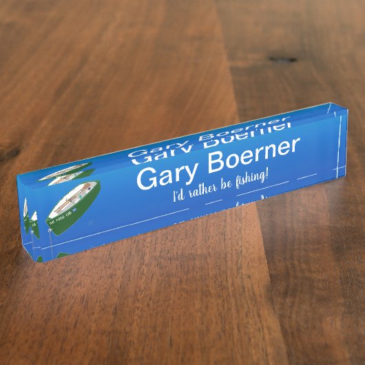 「私は魚釣りになりたい」アクリルネームプレートデスク デスクネームプレート (側面)