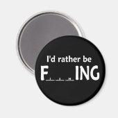 私は魚釣りになる – おもしろい魚釣り マグネット (正面/裏面)