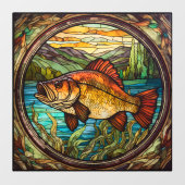 私は魚釣りのステンドグラスフェイクを望む ウィンドウサイン (シート)