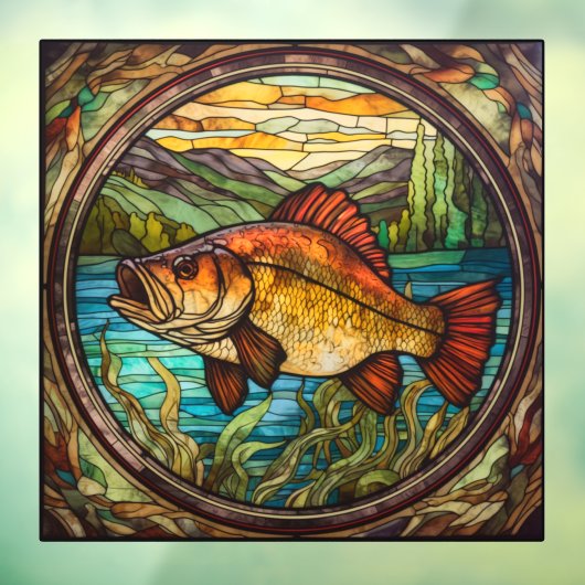 私は魚釣りのステンドグラスフェイクを望む ウィンドウサイン (シート3)