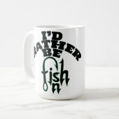私は魚釣りのパーマ化された名前と色 コーヒーマグカップ (正面左)