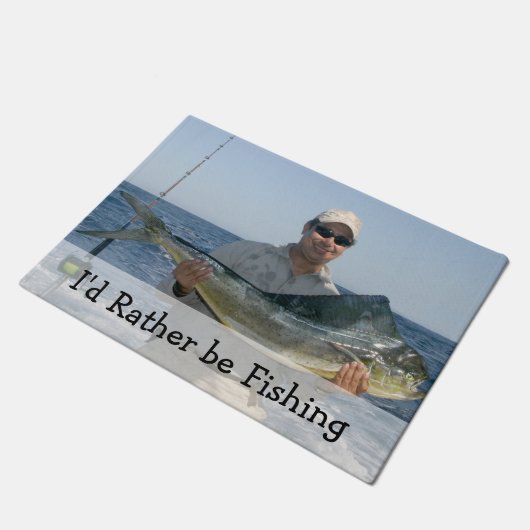 私は魚釣りの写真カスタムのフォーマット ドアマット (アングル)