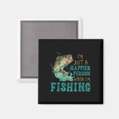 私は魚釣りの時が幸せなだけの人だ マグネット (正面/裏面)