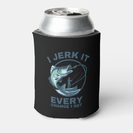 私は魚釣りを得るたびに引っ張るおもしろい 缶クーラー (缶裏面)