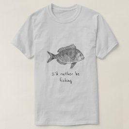 私は魚釣りスローガンの魚釣りファンタティックロゴになりたい Tシャツ