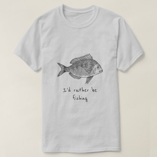 私は魚釣りスローガンの魚釣りファンタティックロゴになりたい Tシャツ (デザイン正面)