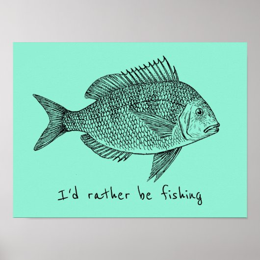 私は魚釣りヴィンテージ魚になる ポスター (正面)