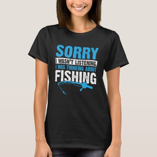 私は魚釣り考えるベースパパ魚釣りについて Tシャツ (正面)