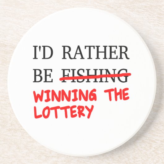 私は魚釣り...宝くじに当たること コースター (正面)