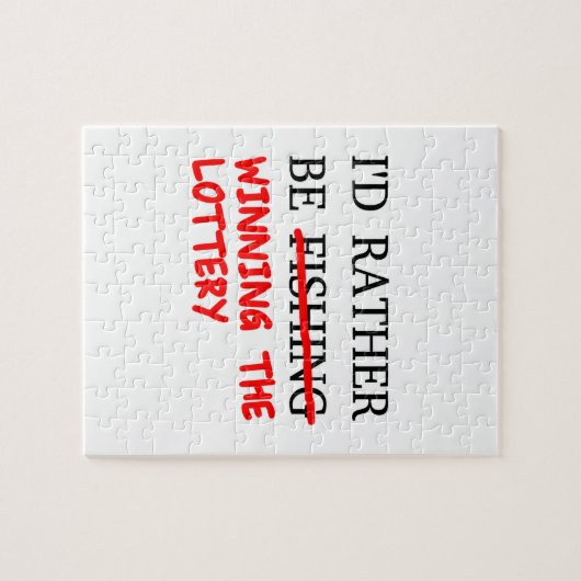 私は魚釣り...宝くじに当たること ジグソーパズル (横)