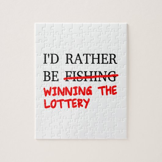 私は魚釣り...宝くじに当たること ジグソーパズル (縦)