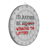 私は魚釣り...宝くじに当たること ダーツボード (正面左)