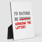 私は魚釣り...宝くじに当たること フォトプラーク (側面)