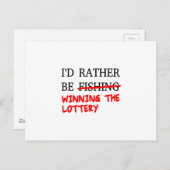 私は魚釣り...宝くじに当たること ポストカード (正面/裏面)