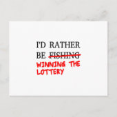 私は魚釣り...宝くじに当たること ポストカード (正面)