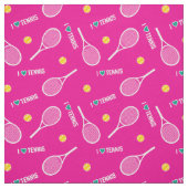 私は鮮やかなピンクと白のテニスが大好き ファブリック (見本)