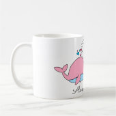 私は鯨いつも君を愛するかわいい コーヒーマグカップ (左)