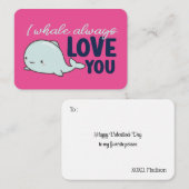 私は鯨いつも愛してよおもしろいいバレンタインデー ノートカード (正面/裏面)