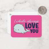 私は鯨いつも愛してよおもしろいいバレンタインデー ノートカード (正面/裏面インサイチュ)