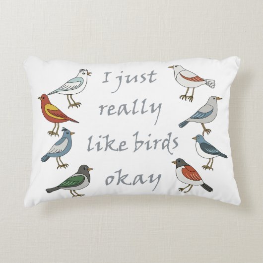 私は鳥が本当に好きTシャツバードウォッチャー アクセントクッション (正面)