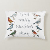 私は鳥が本当に好きTシャツバードウォッチャー アクセントクッション (裏面)