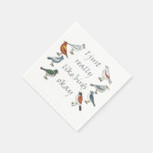 私は鳥が本当に好きTシャツバードウォッチャー スタンダードカクテルナプキン (角)