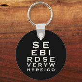 私は鳥のアイハートを見る キーホルダー (正面)