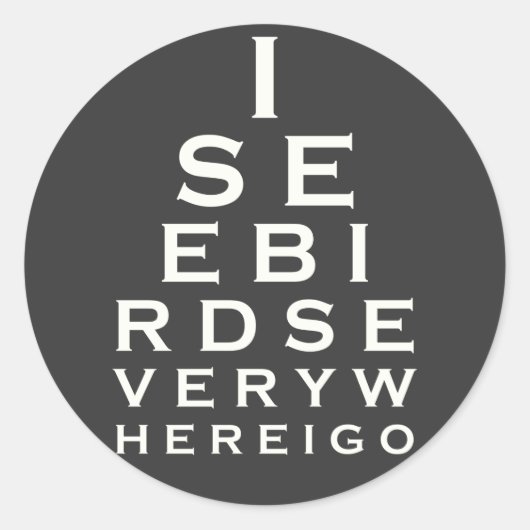 私は鳥のアイハートを見る ラウンドシール (正面)