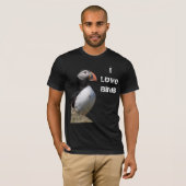 私は鳥のツノメドリのワイシャツを愛します Tシャツ (正面フル)