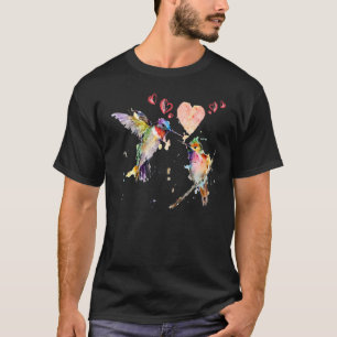 私は鳥の渡り鳥の日ロマンチックなハミングビが好き Tシャツ