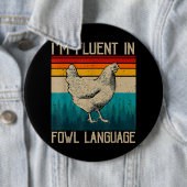 私は鳥の言葉チキンが堪能だ 缶バッジ (インサイチュ)