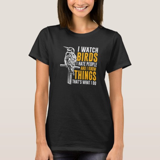 私は鳥の鳥観察野鳥観察 Tシャツ (正面)