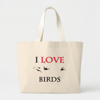 私は鳥を愛します ラージトートバッグ
