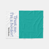 私は鳥類捕獲人です フリースブランケット (正面(横))