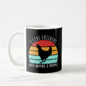 私は鶏が好きで、3人鶏が好きだ コーヒーマグカップ (左)