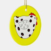 私は鶏のクリスマスのオーナメントを愛します セラミックオーナメント (右)