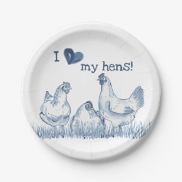 『私は鶏のブルーチキンズデ絵画ルフトが好き素朴だ』 ペーパープレート