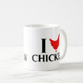私は鶏を愛します コーヒーマグカップ (正面右)