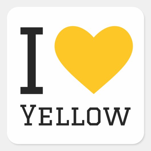 私は黄色が大好きだ スクエアシール (正面)