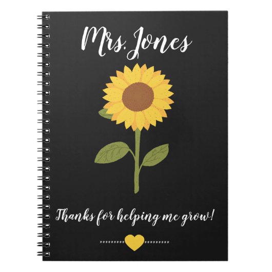 私は黄色救済いヒマワリが生える ノートブック (正面)