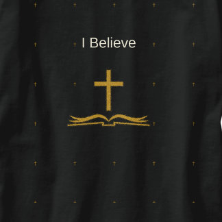 私は黄金の十字架と聖書に霊感を与えると信じています Tシャツ