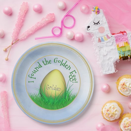"私は黄金の卵を見つけた"イースターエッグ狩り ペーパープレート (パーティー)