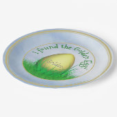 "私は黄金の卵を見つけた"イースターエッグ狩り ペーパープレート (アングル)