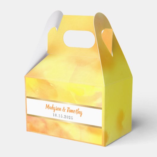 私は黄金の水の色の結婚贈り物用箱 フェイバーボックス (正面サイド)