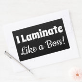 私は黒いステッカーのようなボスをラミネートする 長方形シール (封筒)