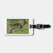 私は黒いドイツの羊飼いが大好きだ ラゲッジタグ (正面横)