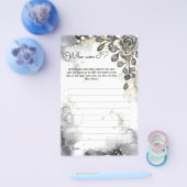 私は黒いバラブライダルシャワーゲームカード チラシ (シングル)