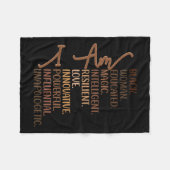 私は黒い女性の教育メラニン黒の歴史モ フリースブランケット (正面(横))