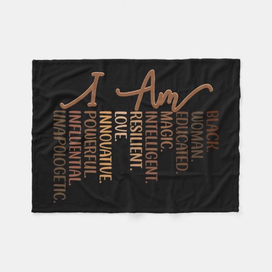 私は黒い女性の教育メラニン黒の歴史モ フリースブランケット (正面(横))