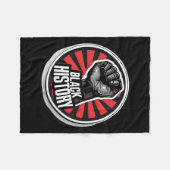 私は黒い歴史の月アフリカのプライド黒拳 フリースブランケット (正面(横))